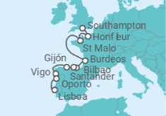 Itinerario del Crucero Francia, España, Portugal - Silversea
