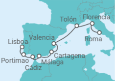 Itinerario del Crucero Portugal, España, Francia, Italia - Silversea