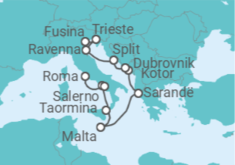 Itinerario del Crucero desde Civitavecchia (Roma) a Fusina (Italia) - Silversea