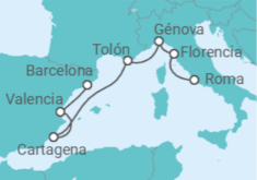 Itinerario del Crucero España, Francia, Italia - Silversea