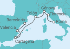 Itinerario del Crucero Italia, Francia, España - Silversea