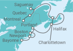 Itinerario del Crucero USA, Canadá - Silversea
