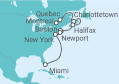 Itinerario del Crucero Canadá, USA - Silversea