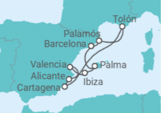 Itinerario del Crucero España, Francia - Silversea