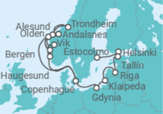 Itinerario del Crucero desde Estocolmo (Suecia) a Copenhague (Dinamarca) - Silversea
