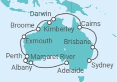 Itinerario del Crucero desde Adelaida (Australia) a Sydney (Australia) - Princess Cruises