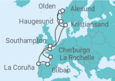 Itinerario del Crucero Noruega, Reino Unido, España, Francia - MSC Cruceros