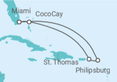 Itinerario del Crucero Islas Vírgenes - Eeuu, Saint Maarten - Royal Caribbean