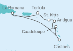 Itinerario del Crucero Santa Lucía, Guadalupe, Antigua Y Barbuda, San Cristóbal Y Nieves, Islas Vírgenes - Reino Unido - Costa Cruceros