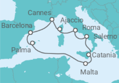 Itinerario del Crucero Italia, España, Malta y la Riviera Francesa - Virgin Voyages