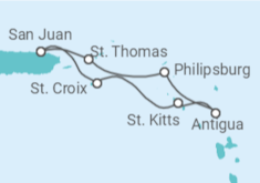 Itinerario del Crucero Islas Vírgenes - Eeuu, Saint Maarten, Antigua Y Barbuda, San Cristóbal Y Nieves - Royal Caribbean
