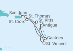 Itinerario del Crucero Islas Vírgenes - Eeuu, San Cristóbal Y Nieves, Santa Lucía, Antigua Y Barbuda, San Vicente e Isla... - Royal Caribbean