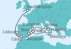 Itinerario del Crucero Portugal, España, Italia - Cunard