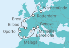 Itinerario del Crucero Holanda, Francia, España, Portugal, Italia - MSC Cruceros