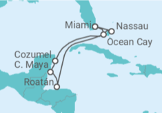 Itinerario del Crucero Honduras, México, Bahamas - MSC Cruceros