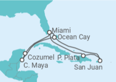 Itinerario del Crucero México, USA, Puerto Rico - MSC Cruceros