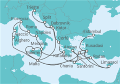 Itinerario del Crucero Grecia, Italia, Malta, Turquía, Francia, Montenegro, Croacia, Chipre - Princess Cruises