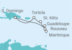 Itinerario del Crucero Martinica, Guadalupe, San Cristóbal Y Nieves, Islas Vírgenes - Reino Unido - Costa Cruceros