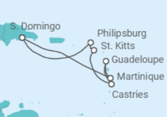 Itinerario del Crucero Martinica, Guadalupe, Santa Lucía, San Cristóbal Y Nieves, Saint Maarten - Costa Cruceros