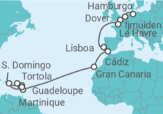 Itinerario del Crucero desde Hamburgo (Alemania) a Guadalupe (Pointe-à-Pitre) - Costa Cruceros