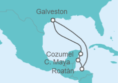 Itinerario del Crucero México, Honduras - Carnival