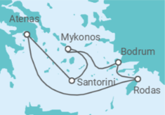 Itinerario del Crucero Resplandor de la Isla Griega - Virgin Voyages