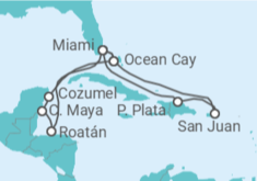 Itinerario del Crucero Puerto Rico, USA, Honduras, México - MSC Cruceros