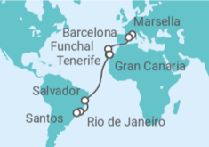 Itinerario del Crucero España, Portugal, Brasil - MSC Cruceros