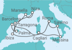 Itinerario del Crucero España, Francia, Italia - Cunard
