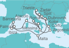 Itinerario del Crucero Grecia, Montenegro, Croacia, Italia, Malta, España, Francia - Cunard