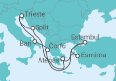 Itinerario del Crucero Turquía, Grecia, Italia, Croacia - MSC Cruceros