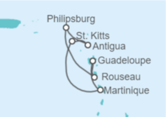 Itinerario del Crucero Guadalupe, Saint Maarten, Antigua Y Barbuda, San Cristóbal Y Nieves - MSC Cruceros