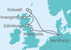 Itinerario del Crucero Reino Unido - Costa Cruceros