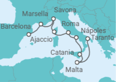 Itinerario del Crucero Malta, Italia, Francia - Costa Cruceros