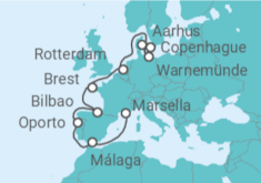 Itinerario del Crucero Dinamarca, Alemania, Holanda, Francia, España, Portugal - MSC Cruceros