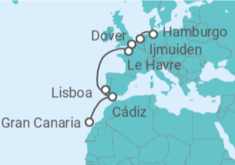 Itinerario del Crucero Holanda, Reino Unido, Francia, Portugal, España - Costa Cruceros