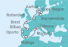 Itinerario del Crucero Dinamarca, Alemania, Holanda, Francia, España, Portugal - MSC Cruceros