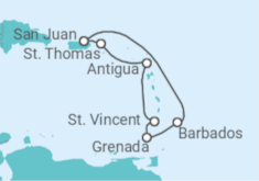 Itinerario del Crucero Barbados, San Vicente e Islas Granadinas, Antigua Y Barbuda, Islas Vírgenes - Eeuu - Royal Caribbean