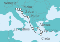 Itinerario del Crucero Grecia, Montenegro - Costa Cruceros