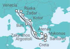 Itinerario del Crucero desde Atenas (Grecia) a Venecia (Italia)  - Costa Cruceros