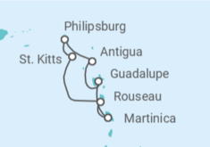 Itinerario del Crucero Guadalupe, Antigua Y Barbuda, Saint Maarten, San Cristóbal Y Nieves - MSC Cruceros