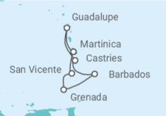 Itinerario del Crucero Santa Lucía, Barbados, San Vicente e Islas Granadinas, Martinica - MSC Cruceros