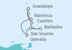 Itinerario del Crucero Santa Lucía, Barbados, San Vicente e Islas Granadinas, Martinica - MSC Cruceros