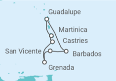 Itinerario del Crucero Barbados, San Vicente e Islas Granadinas, Santa Lucía, Martinica - MSC Cruceros