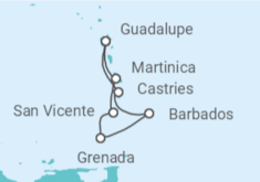 Itinerario del Crucero Santa Lucía, Barbados, San Vicente e Islas Granadinas, Martinica - MSC Cruceros