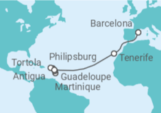 Itinerario del Crucero Guadalupe, Saint Maarten, Islas Vírgenes - Reino Unido, Antigua Y Barbuda, España - MSC Cruceros