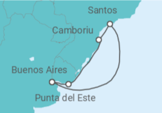 Itinerario del Crucero Uruguay, Argentina, Brasil - MSC Cruceros