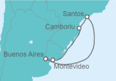 Itinerario del Crucero Uruguay, Argentina, Brasil - MSC Cruceros