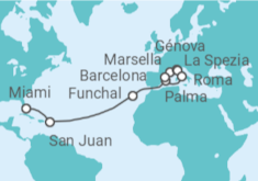 Itinerario del Crucero Italia, España, Portugal, Puerto Rico - MSC Cruceros