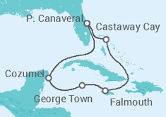 Itinerario del Crucero México, Islas Caimán, Jamaica - Disney Cruise Line